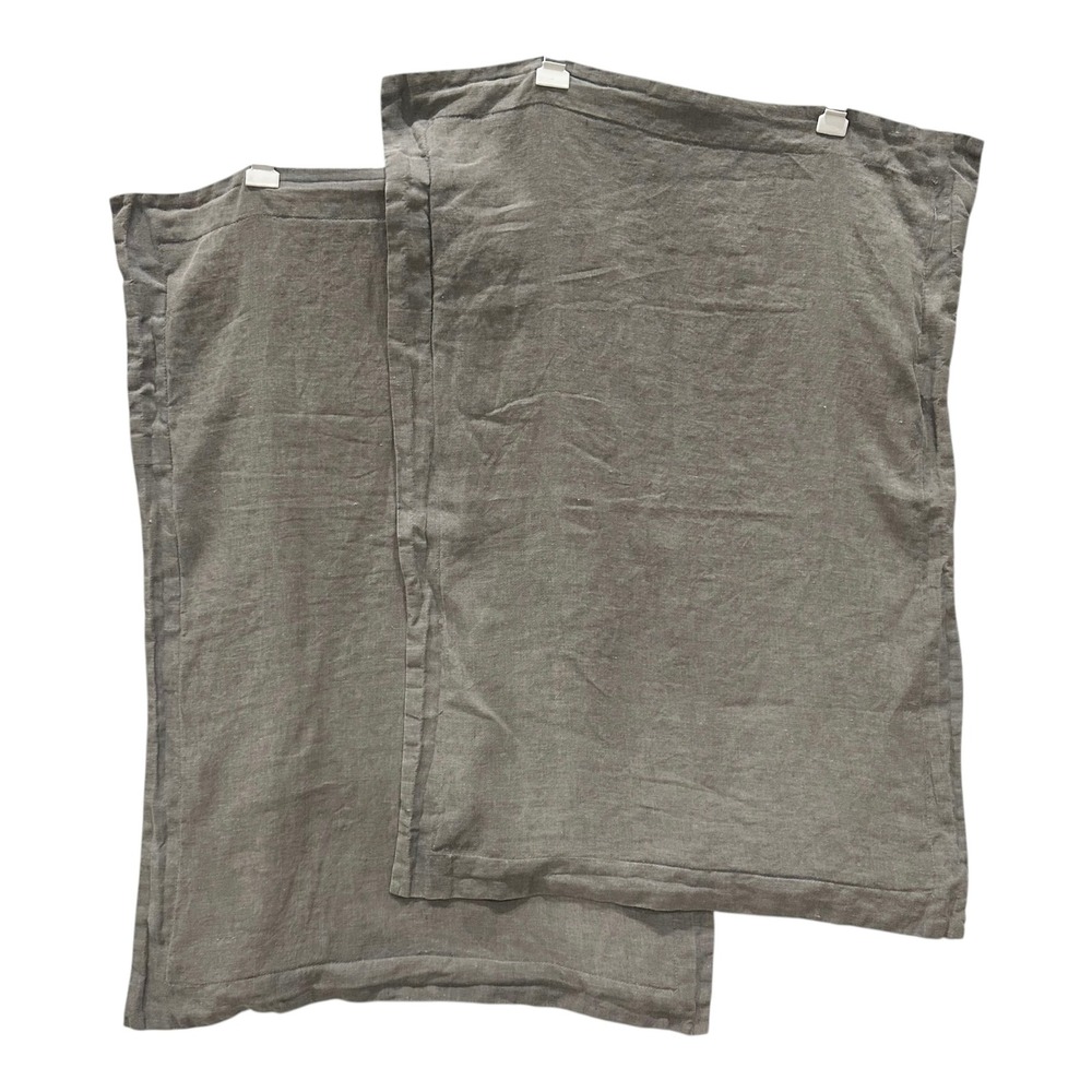 RH Restoration Hardware Belgian Linen Euro Shams Gray Set of 2